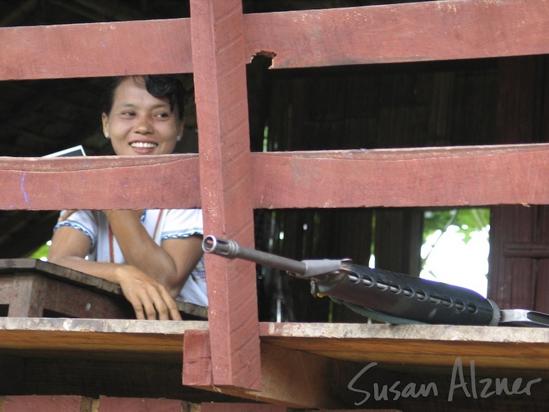 Inside a village in the Karen State of Burma