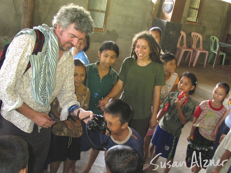 Ani DiFranco visits with children at a Burmese refugee camp orphanage on the border of Thailand and Burma