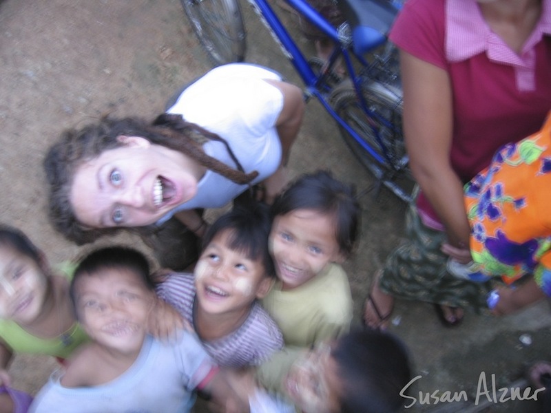 Ani DiFranco visits with Burmese refugee children living near Mae Sot, Thailand