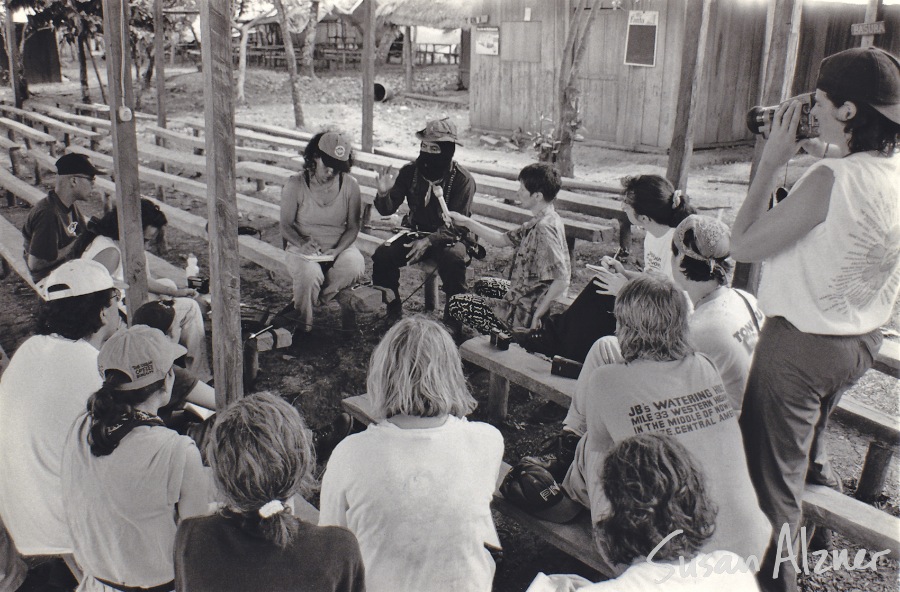 Indigo Girls, Cecila Rodriguez and Lori Pourier speak with Comandante Tatcho - Zapatista village of La Realidad in Chiapas, Mexico