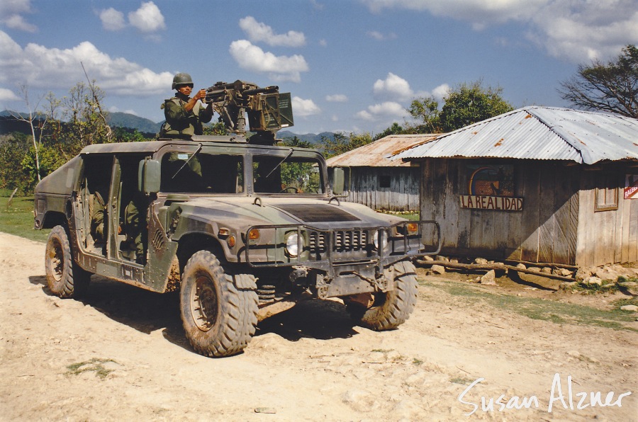 As occurred every day, once again the Mexican military drove a caravan of tanks through the Zapatista village of La Realidad in Chiapas, Mexico, to intimidate the villagers