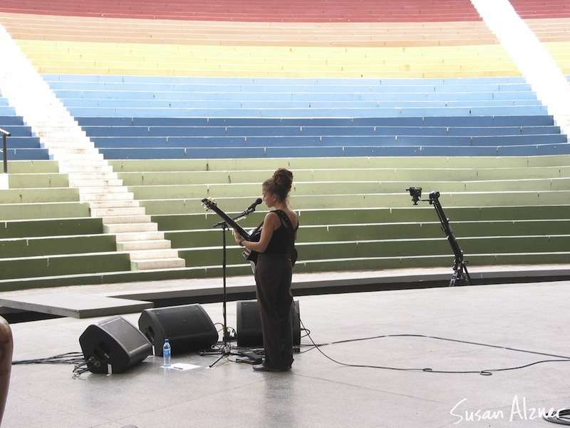 Ani DiFranco sound check in Salvador de Bahia, Brazil